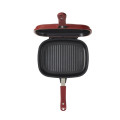 Cast aluminium double side grill pan